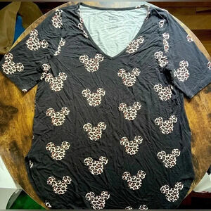 Disney | ladies leopard Mickey sleep shirt. Size: L